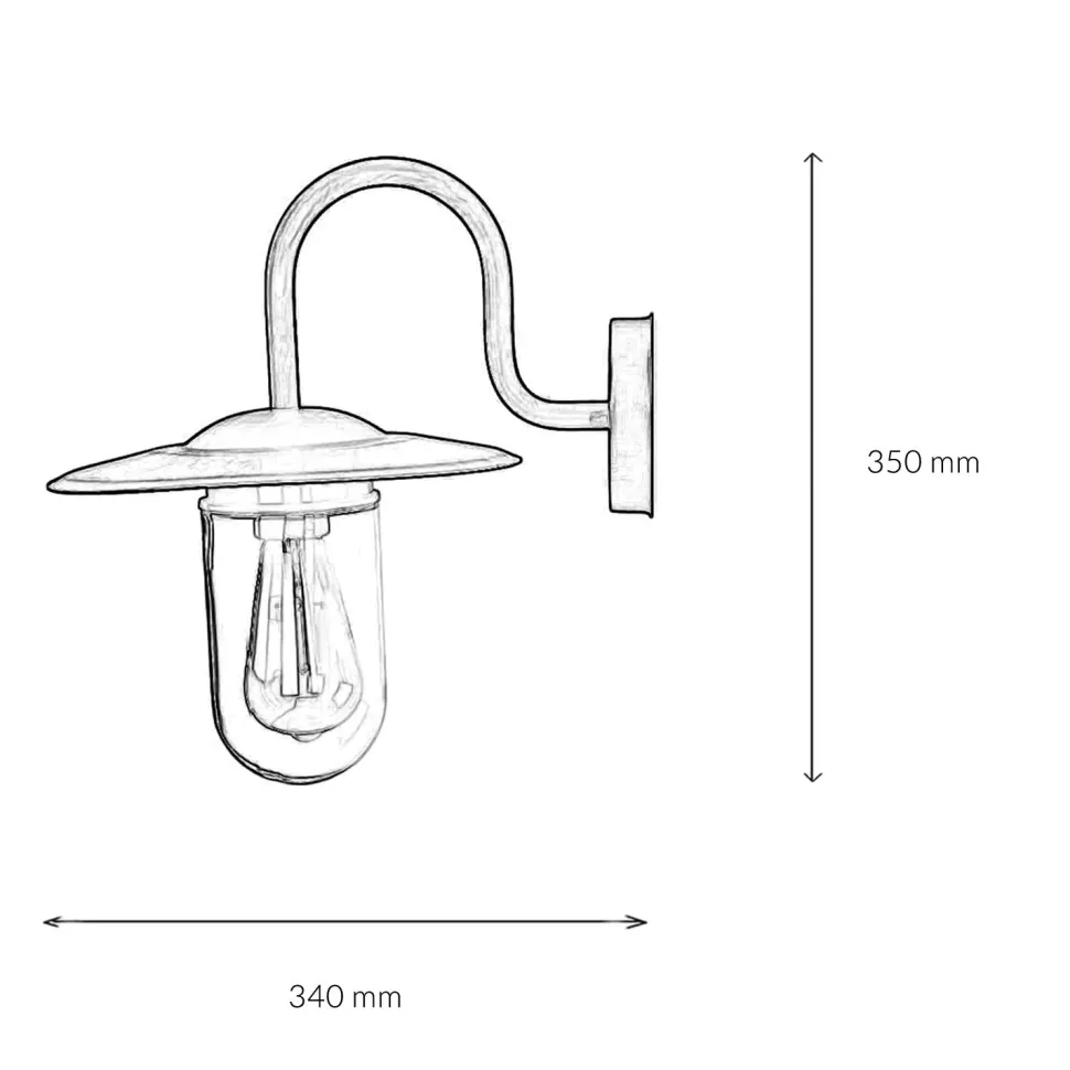 Wandlampe für Außen Schwarz Rot Antik E27 GÖTEBORG