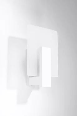 Wandlampe Glas Holz Weiß eckig E14 blendarm innen