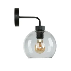 Wandlampe Glas Kugel Schirm Grau Schwarz KANZENE