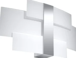 Wandlampe Glas Metall 42 cm blendarm Weiß Chrom 2x G9