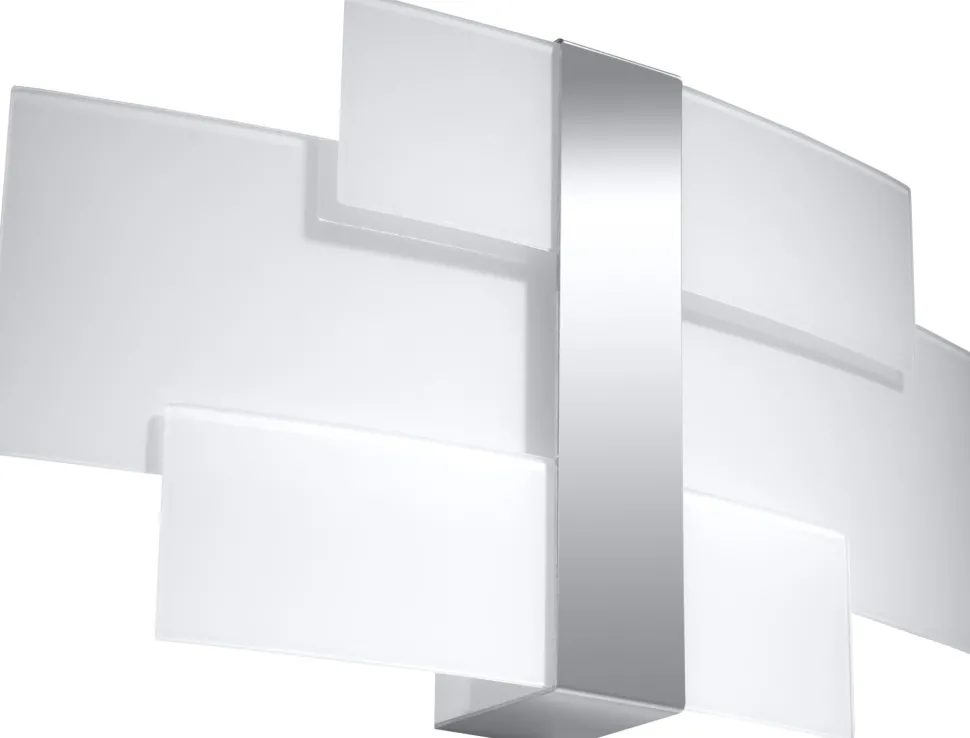 Wandlampe Glas Metall 42 cm blendarm Weiß Chrom 2x G9