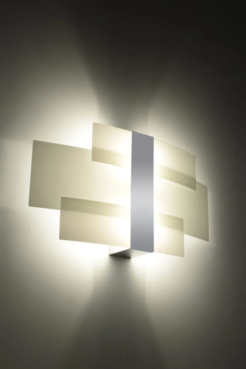 Wandlampe Glas Metall 42 cm blendarm Weiß Chrom 2x G9