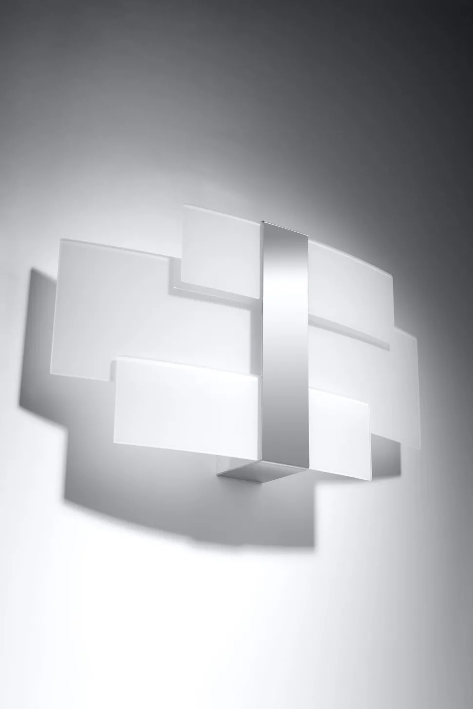 Wandlampe Glas Metall 42 cm blendarm Weiß Chrom 2x G9