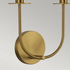 Wandlampe Glas Metall B: 30,5 cm in Gold 2x E14