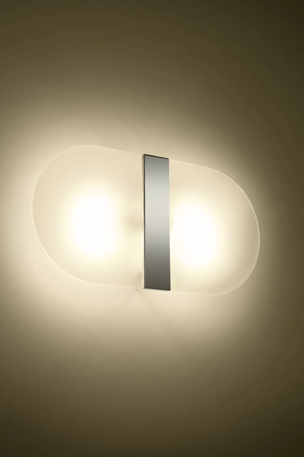 Wandlampe Glas Metall blendarm 35 cm breit Weiß Chrom