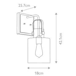 Wandlampe Glas Metall E27 42,1 cm hoch DEIRA