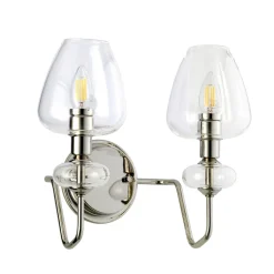 Wandlampe Glas Metall in Nickel Klassisch MAIYA