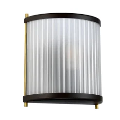 Wandlampe Glas Metall in Braun Messing E27 CARILA