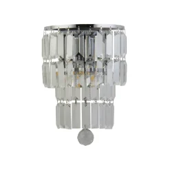 Wandlampe Glas Metall Modern H:30 cm E14 IP44 in Chrom