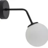 Wandlampe Glas Weiß Schwarz Metall T:26 cm blendarm