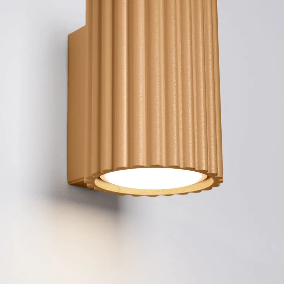 Wandlampe GU10 Modern aus Aluminium klein H: 10 cm in Gold