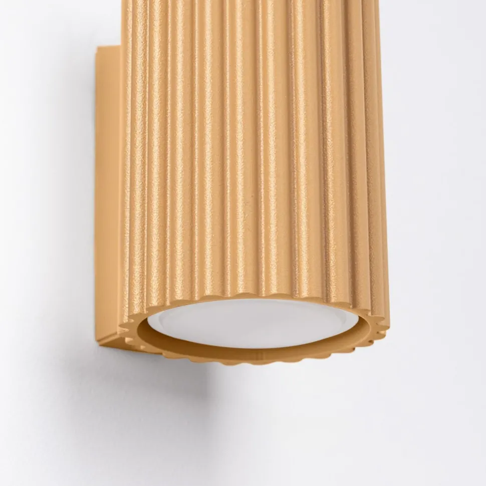 Wandlampe GU10 Modern aus Aluminium klein H: 10 cm in Gold