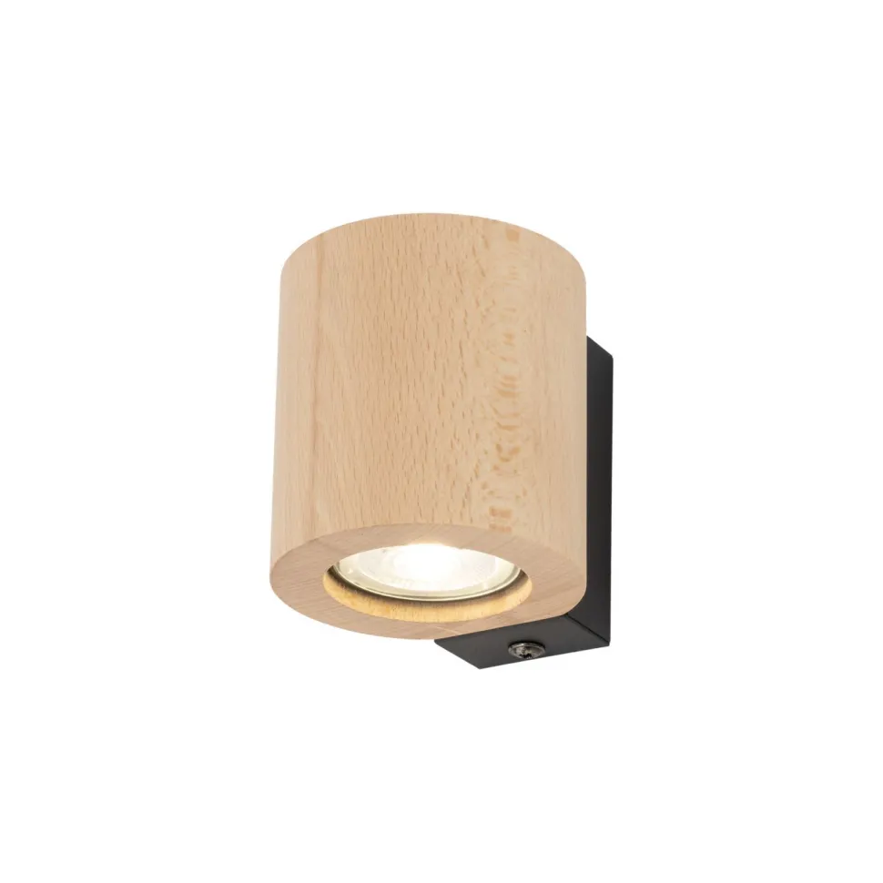 Wandlampe Holz Metall GU10 H: 8,5 cm klein Downlight