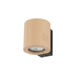 Wandlampe Holz Metall GU10 H: 8,5 cm klein Downlight