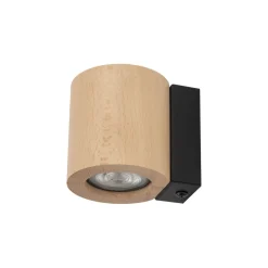 Wandlampe Holz Metall GU10 H: 8,5 cm klein Downlight
