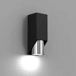 Wandlampe in Schwarz Chrom GU10 stilvoll akzentuiert