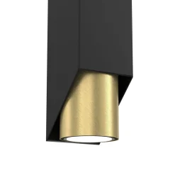 Wandlampe in Schwarz Messing GU10 stilvoll akzentuiert