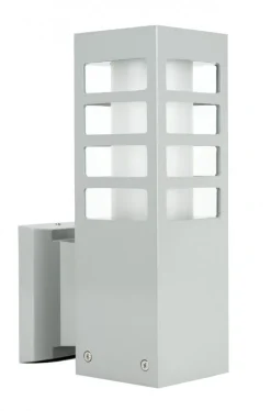 Wandlampe in Silber H:25cm klein eckig E27