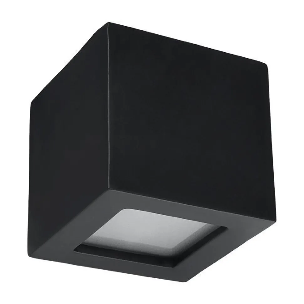 Wandlampe indirekt Up Down Schwarz Keramik eckig klein