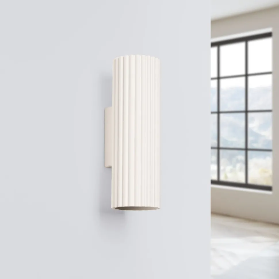 Wandlampe indirekt 2x GU10 H: 20 cm Creme Modern