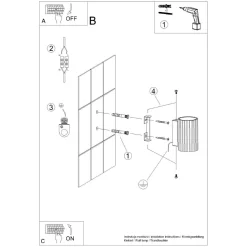 Wandlampe innen GU10 klein H: 10 cm in Creme GU10 Modern