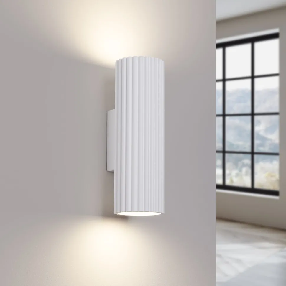 Wandlampe innen klein H: 20 cm Weiß 2x GU10 Up Down Alu