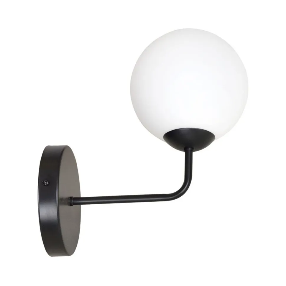 Wandlampe innen Schwarz Weiß Glas Modern E14
