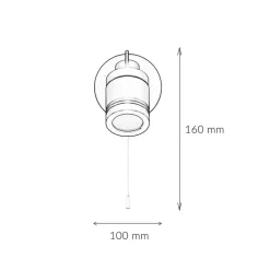 Wandlampe IP44 GU10 Ø 10 cm Schwarz matt verstellbar