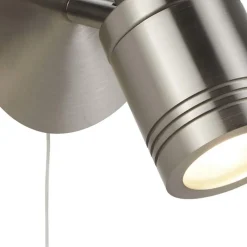 Wandlampe IP44 GU10 in Silber matt Bad mit Schalter