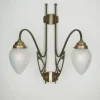 Wandlampe Jugendstil Berliner Messing Glas B:55 cm E27
