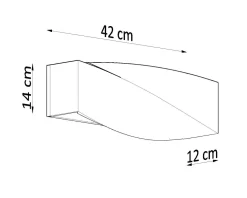 Wandlampe Keramik 42 cm lang Up Down indirekt E27 Grau