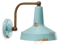 Wandlampe Keramik E27 H: 21 cm Vintage Handarbeit