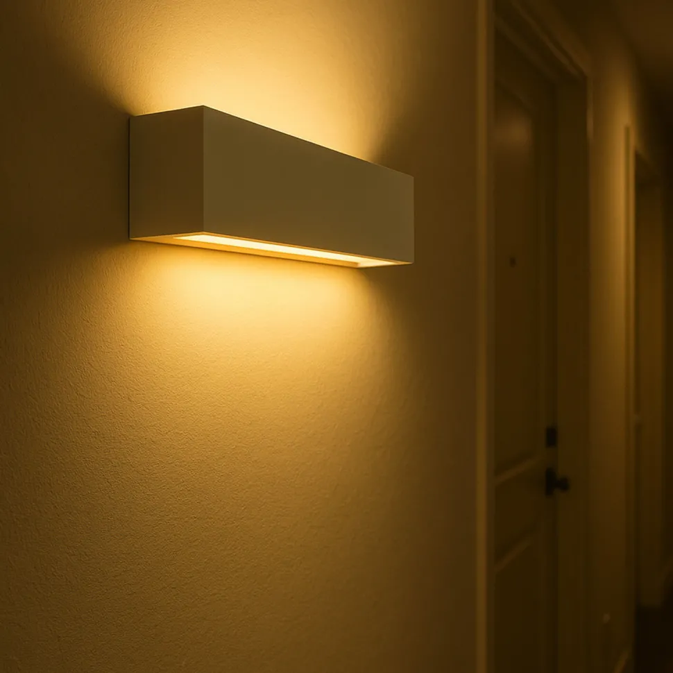 Wandlampe Keramik Glas 32,5 cm eckig Up Down bemalbar