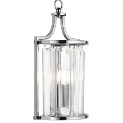 Wandlampe Kristall E14 Art Déco H: 35 cm in Chrom Klar