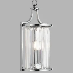 Wandlampe Kristall E14 Art Déco H: 35 cm in Chrom Klar