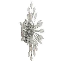 Wandlampe Kristall Metall H: 47 cm in Chrom Klar 4x G9