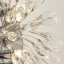 Wandlampe Kristall Metall H: 47 cm in Chrom Klar 4x G9