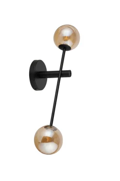 Wandlampe Kugel Bernstein Glas Metall blendarm T:17 cm