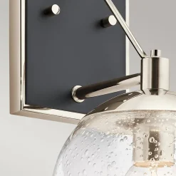 Wandlampe Kugelschirm Glas Metall E27 39,2 cm hoch