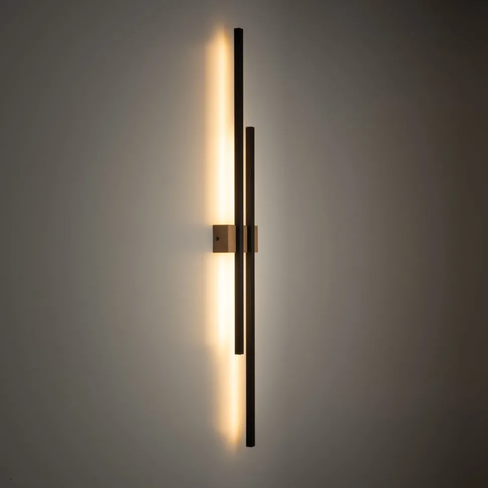 Wandlampe LED 90 cm hoch indirektes Licht 3000 K Metall Holz