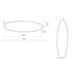 Wandlampe LED Schwarz 3000 K 660 lm Ø 60 cm Ring