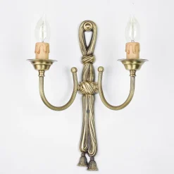 Wandlampe Leuchter 2-flmg Bronze aus Echt-Messing