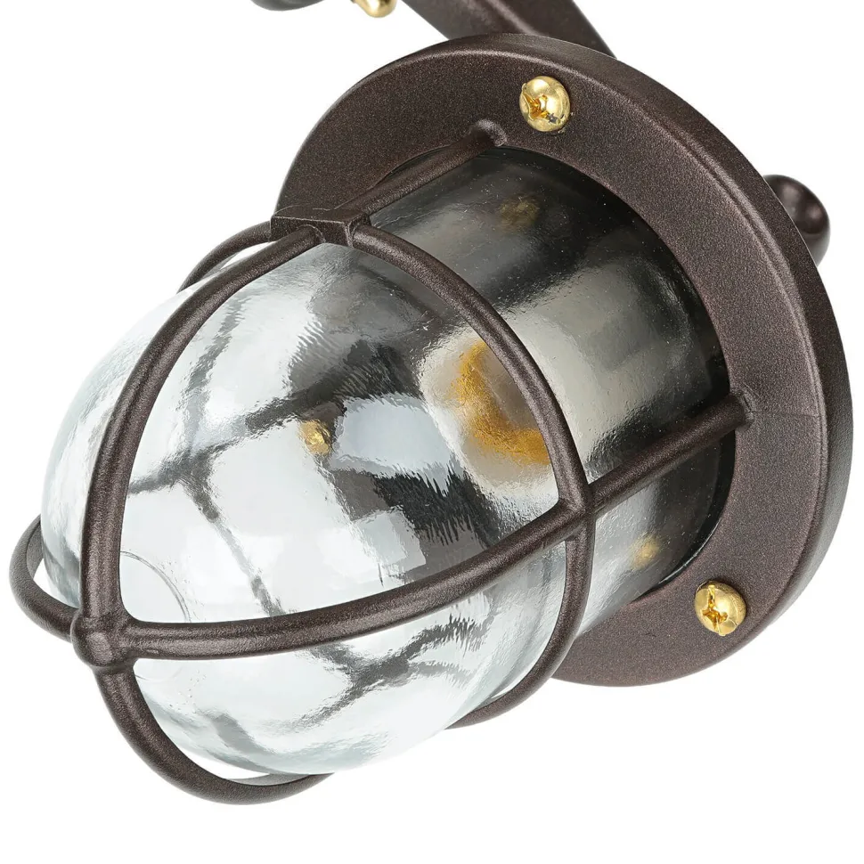 Wandlampe Messing außen IP64 Rostbraun antik Maritim E27