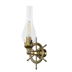 Wandlampe Messing Glas Maritim Antik Badezimmer Flur