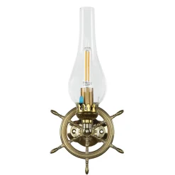 Wandlampe Messing Glas Maritim Antik Badezimmer Flur