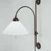 Wandlampe Messing Glas Schalter E27 mit Kabel Stecker