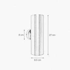Wandlampe Messing H: 27 cm Up Down 2-flammig in Bronze