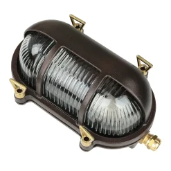 Wandlampe Messing Riffelglas IP64 rostfrei E27 außen