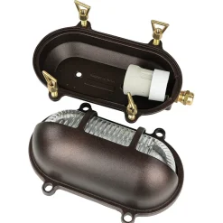 Wandlampe Messing Riffelglas IP64 rostfrei E27 außen