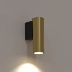 Wandlampe Messing Schwarz GU10 R35 H: 12 cm Metall Modern